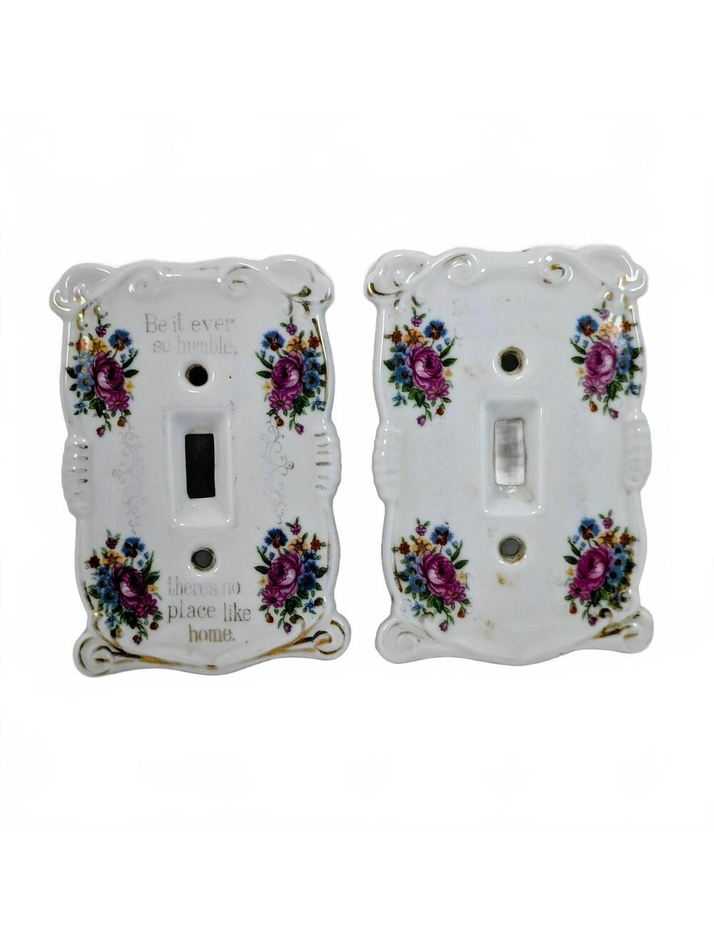 Arnart Porcelain Floral Switchplates - Set of 2